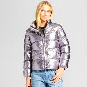 Silver puffer jacket